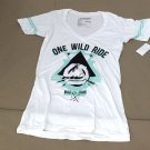 FMF Racing MX GP Motorcycle Womens One Wild Ride Graphic Scoop T-Shirt LRG White