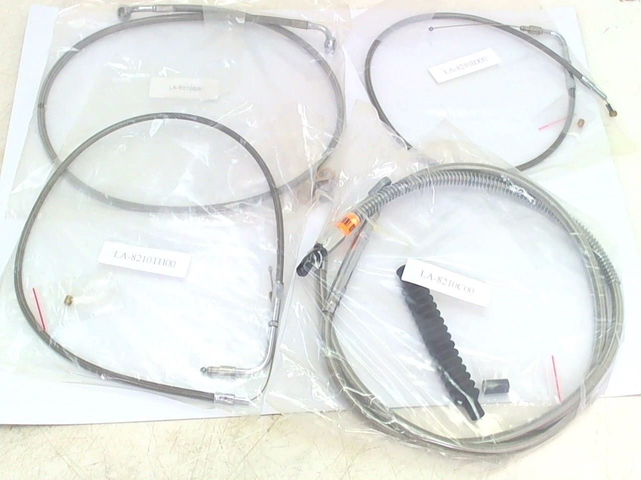 LA Choppers Stainless Steel Cable Brake Lines For Harley 06-11 FXDB Stock Length