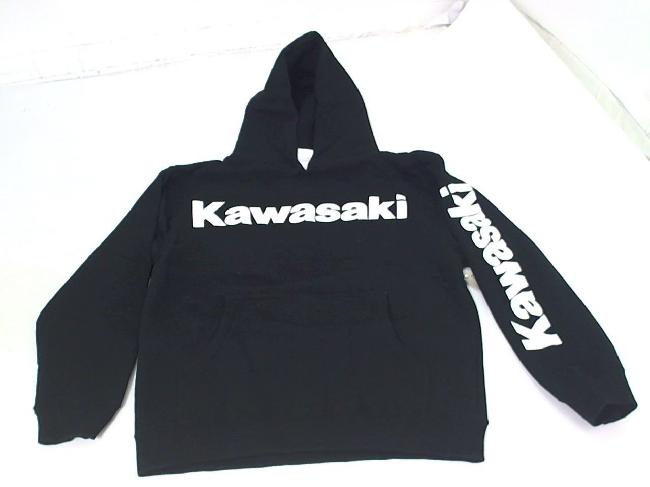 Genuine Official Kawasaki Youth Apparel Logo Zip Up Hoodie Black