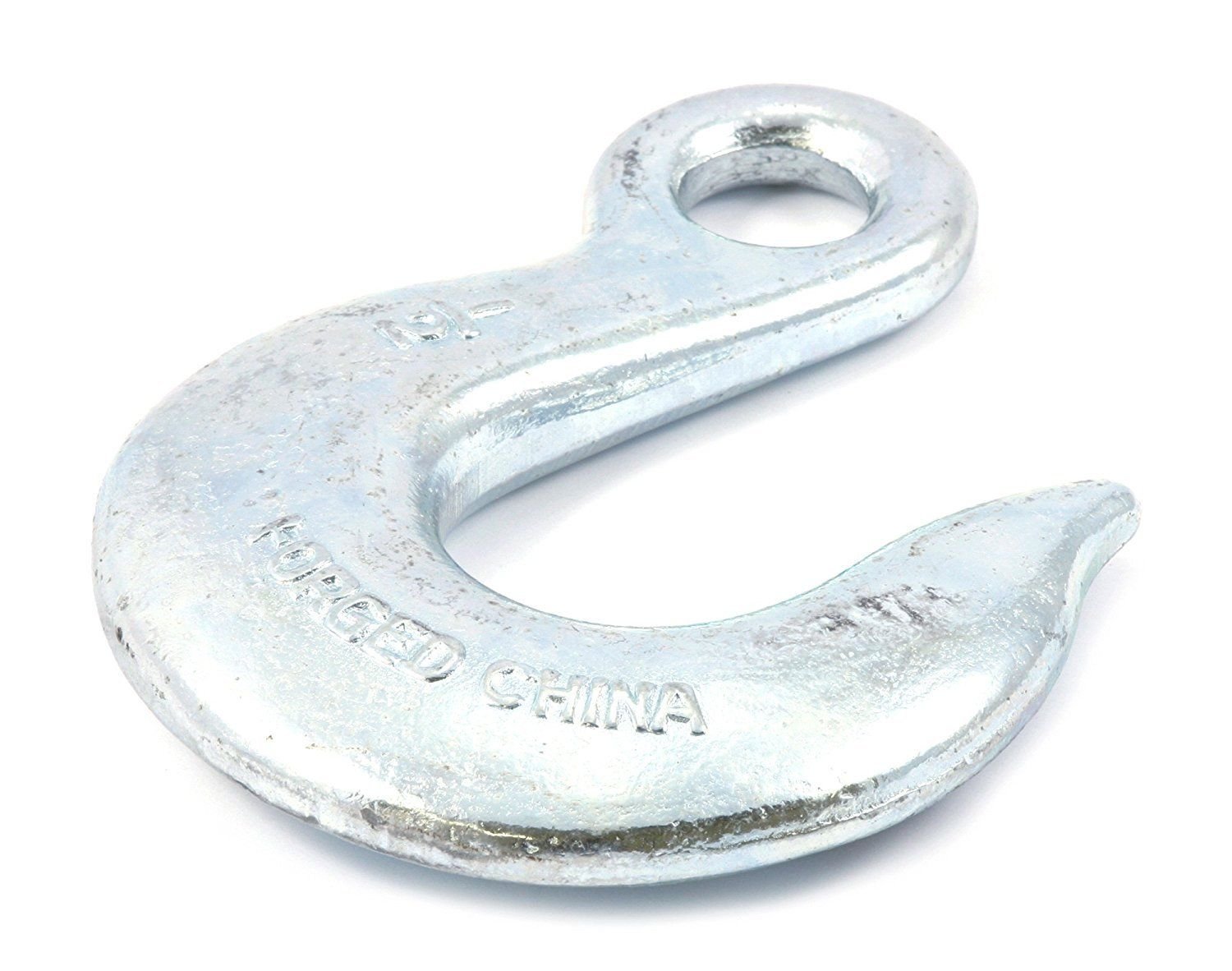 Forney 61074 Drop Forged Galvanized Eye Slip Hook 1/2-Inch Max Work Load 6500