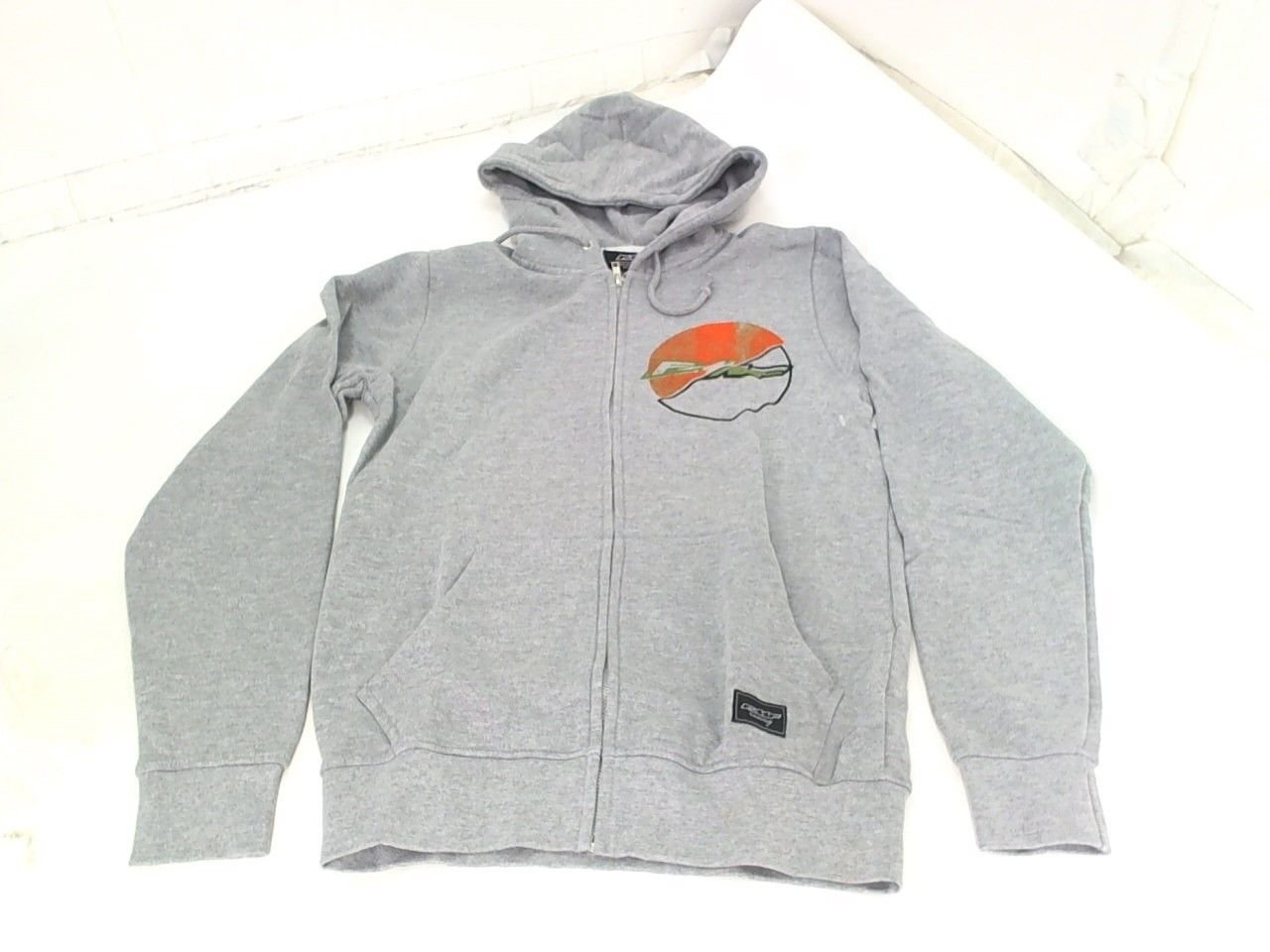 FMF Racing Mens Half Moon Zip Up Hoodie Hoody Sweatshirt Motocross MX Heather S