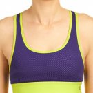 Champion Medium Impact Mesh Racerback Sexy Sports Bra Purple Green Small B0126