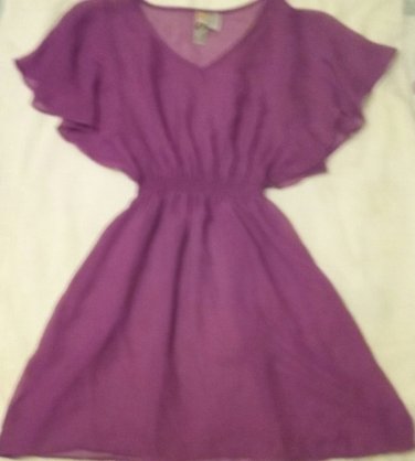 MIMI CHICA Nordstrom Womens Sz M sheer bright purple Dress/swimsuit coverup