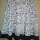Twenty One womens size Small flare skirt floral  white black embroidered