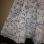 Twenty One womens size Small flare skirt floral  white black embroidered