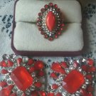 Turkish Style Gold-plated Inlaid Red Stone Crystal Ring Size 8 NEW cocktail