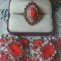 Turkish Style Gold-plated Inlaid Red Stone Crystal Ring Size 8 NEW cocktail
