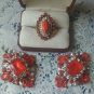 Turkish Style Gold-plated Inlaid Red Stone Crystal Ring Size 8 NEW cocktail