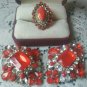 Turkish Style Gold-plated Inlaid Red Stone Crystal Ring Size 8 NEW cocktail
