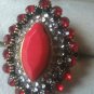 Turkish Style Gold-plated Inlaid Red Stone Crystal Ring Size 8 NEW cocktail