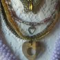 Vintage necklaces 4 pc lot lilac AERO heart butterfly wood costume bead boho
