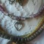 Vintage necklaces 4 pc lot lilac AERO heart butterfly wood costume bead boho