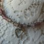 Vintage necklaces 4 pc lot lilac AERO heart butterfly wood costume bead boho