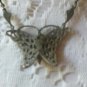 Vintage necklaces 4 pc lot lilac AERO heart butterfly wood costume bead boho