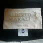 ALBERTO MAKALI Vintage white 100% LEATHER VEST sexy size 6 MSR$362 black