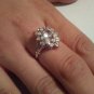Vintage Uncas signed clear cluster Rhinestone Size 7.5 ladies cocktail ring