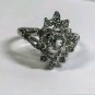 Vintage Uncas signed clear cluster Rhinestone Size 7.5 ladies cocktail ring