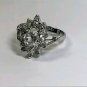 Vintage Uncas signed clear cluster Rhinestone Size 7.5 ladies cocktail ring