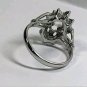 Vintage Uncas signed clear cluster Rhinestone Size 7.5 ladies cocktail ring