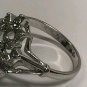 Vintage Uncas signed clear cluster Rhinestone Size 7.5 ladies cocktail ring