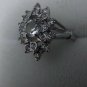 Vintage Uncas signed clear cluster Rhinestone Size 7.5 ladies cocktail ring