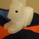 Vintage white Alabaster Stone Marble sitting Cat  figurine