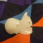 Vintage white Alabaster Stone Marble sitting Cat  figurine