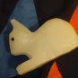 Vintage white Alabaster Stone Marble sitting Cat figurine