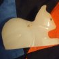 Vintage white Alabaster Stone Marble sitting Cat figurine