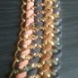 Goldtone Metal Leather Woven Cord bohemian gypsy Necklace bib multi strand