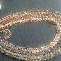 Goldtone Metal Leather Woven Cord bohemian gypsy Necklace bib multi strand