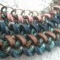 Goldtone Metal Leather Woven Cord bohemian gypsy Necklace bib multi strand