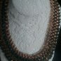 Goldtone Metal Leather Woven Cord bohemian gypsy Necklace bib multi strand