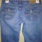 Levis Girls 12 Regular Skinny Denim Jeans  Thick Stitch adj waist medium wash