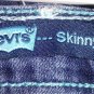 LEVIS Girls Dark wash Skinny jeans adj waist embellished pockets size 10