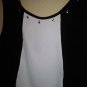 EDGE ladies Dressy White Black Sleeveless Blouse  size Small polyester studded