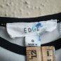 EDGE ladies Dressy White Black Sleeveless Blouse size Small polyester studded