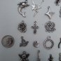 Vintage modern silvertone Charms 31 pc lot fairy angel rose dolphin star pegasus