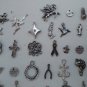 Vintage modern silvertone Charms 31 pc lot fairy angel rose dolphin star pegasus