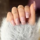 24pcs/set Cream nude pink pure color 3D fake nails