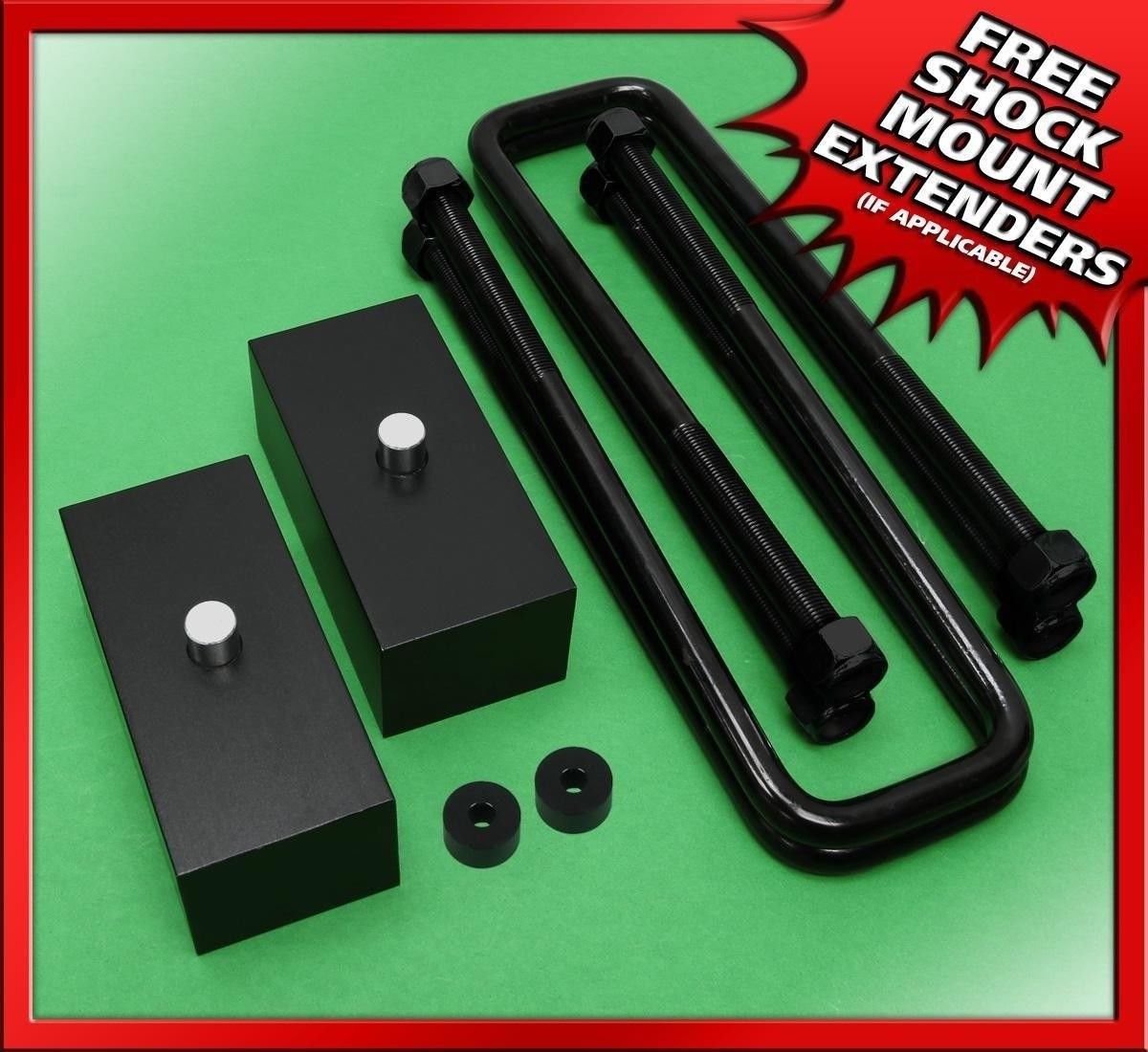 Rear Lift Kit 3" Billet Blocks w/ U-Bolts For 2004-2019 Frontier Xterra Equator