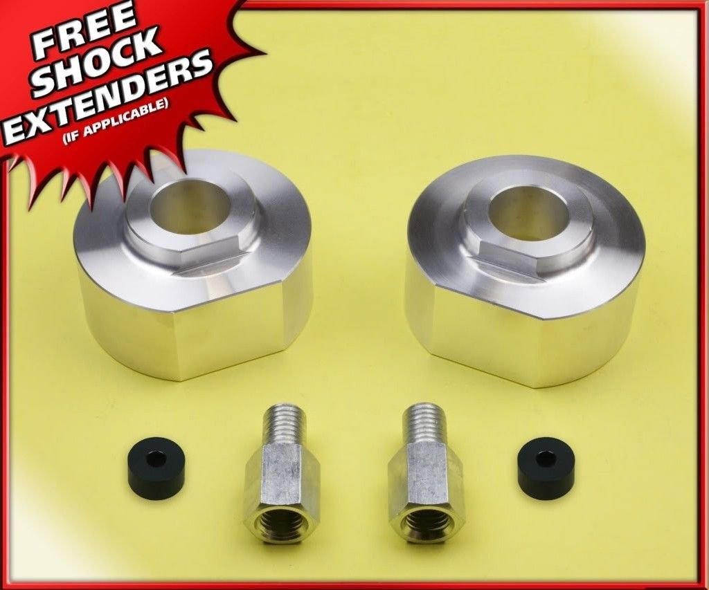 2" Front Lift Kit Silver Billet Spacer w/ Stud Extender 00-05 Ford Excursion 2WD