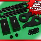 01-06 Chevy Avalanche 2WD 4WD 8-Lug Steel Adj 1-3" F Key + 1" R Blocks Lift Kit