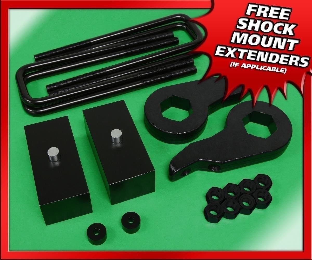 88-99 Chevy GMC K2500 K3500 4x4 Full 3" Lift Kit Billet Blocks + Steel Keys