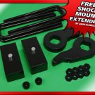 01-06 Chevy Avalanche 2WD 4WD 8-Lug Full 3" Lift Kit Billet Blocks + Steel Keys
