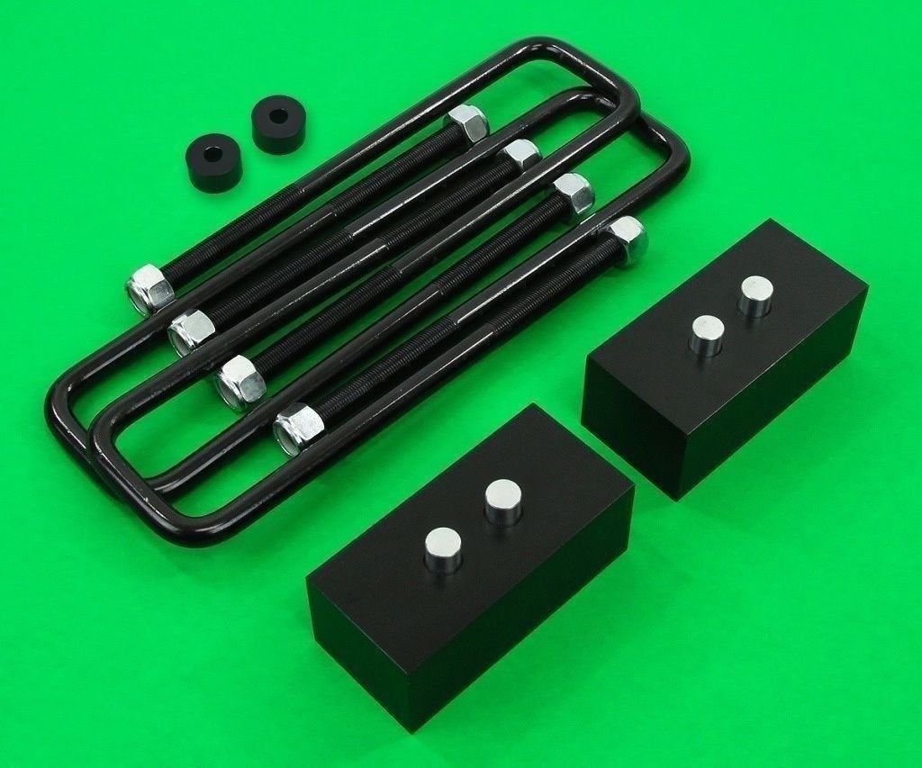 Rear Leveling Lift Kit 2" Blocks + U-Bolts 2004-2019 Ford F150 2WD 4WD F-150