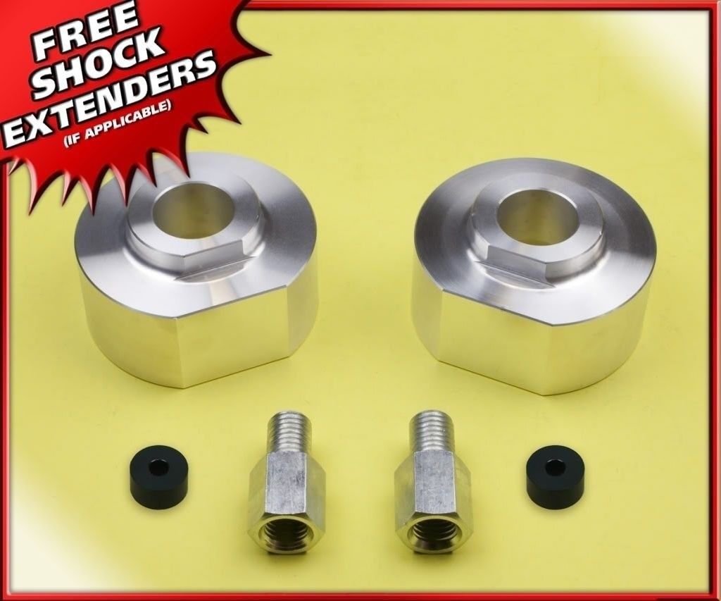 2" Front Lift Kit Silver Billet Spacers w/ Stud Extenders 80-96 Ford Bronco 2WD