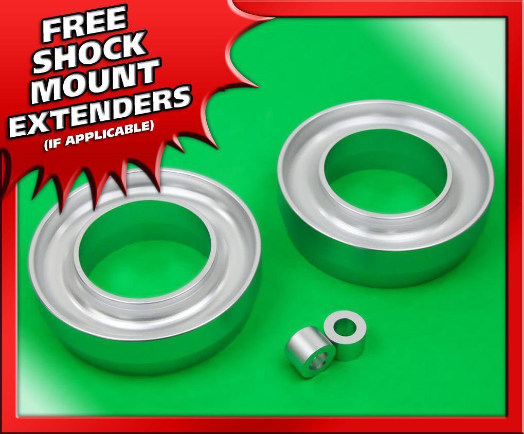 2" Front Lift Kit Silver Billet Spring Spacers for 1998-2003 Dodge Durango 2WD