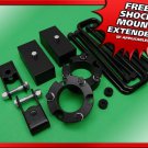 07-19 Silverado Sierra 1500 6-Lug 2WD 4WD Black 2" F + R Lift Kit + Extenders