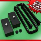 Rear Lift Kit 1" Billet Aluminum Blocks w/ U-Bolts 1988-1999 Chevy GMC K1500 4x4